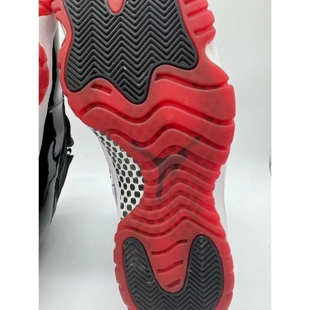Air Jordan 11 Retro Bred Black True Red White 378037-061 Mens Size 13